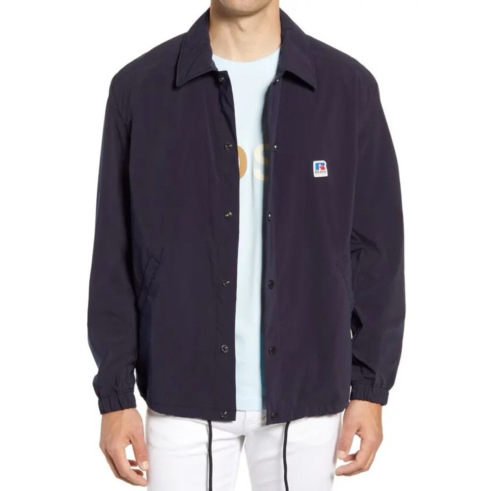 BOSS x Russell Athletic Creed Relaxed Fit Coach Jacket Windbreaker